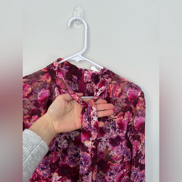 $1080 MIKAEL AGHAL Floral Maxi Dress Fucsia Color Size 6 NWT - Picture 7 of 15